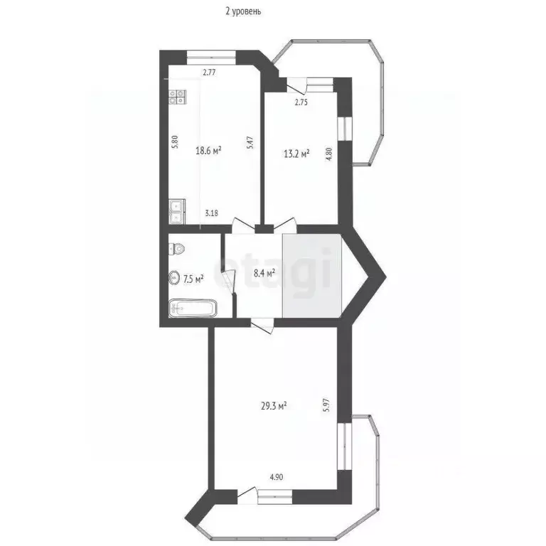 4-к кв. Тюменская область, Тюмень ул. Красина, 10 (170.0 м) - Фото 1