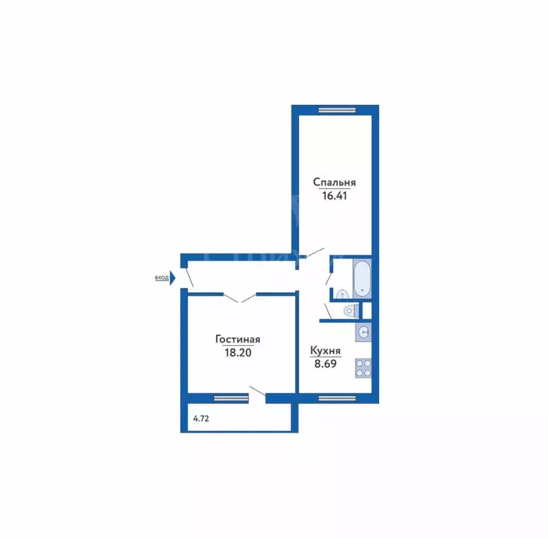 2-комнатная квартира: посёлок Красное Поле, квартал Звёздный, улица ... - Фото 1