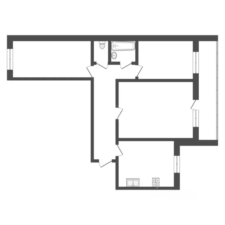 3-к кв. Тюменская область, Тюмень ул. Малыгина, 5 (80.0 м) - Фото 1