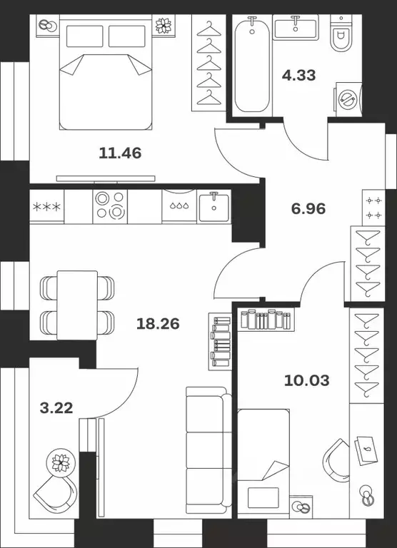 2-к кв. Тульская область, Тула городской округ, с. Осиновая Гора ул. ... - Фото 1