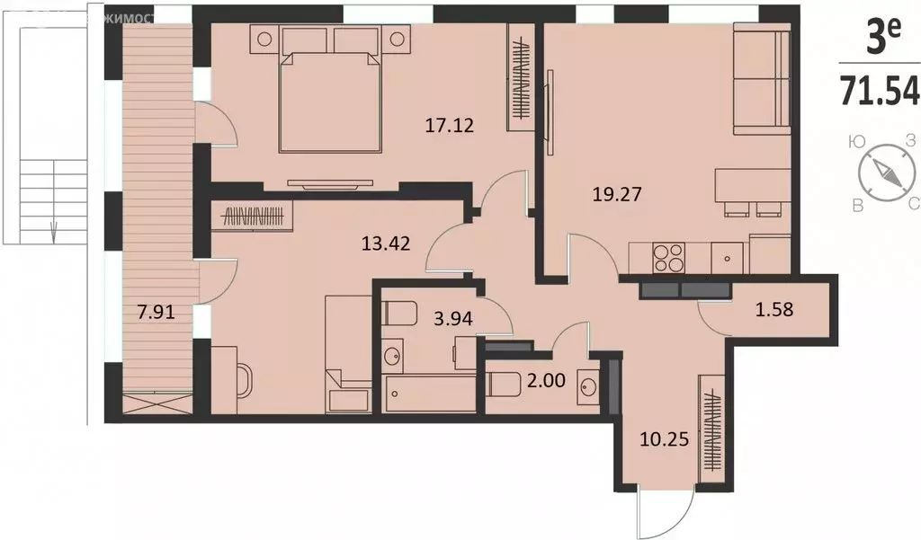 2-комнатная квартира: Курск, Хуторская улица, 33 (71.54 м) - Фото 0