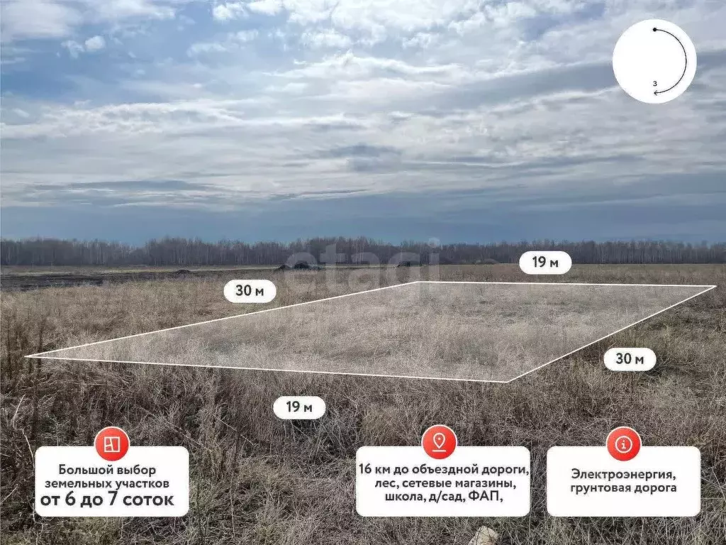 Участок в Тюменская область, Тюменский муниципальный округ, с. ... - Фото 1