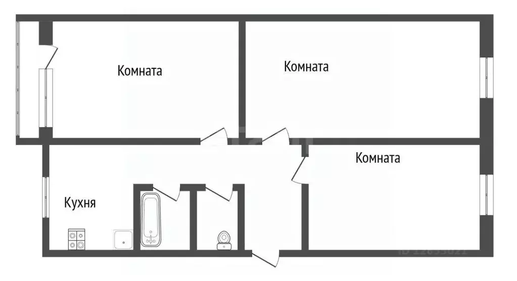 3-к кв. Костромская область, Кострома Осыпная ул., 5 (60.8 м) - Фото 2