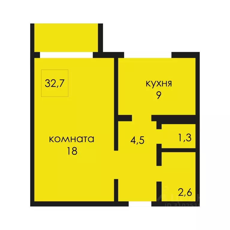 1-к кв. Оренбургская область, Орск Братская ул., 56А (32.8 м) - Фото 0