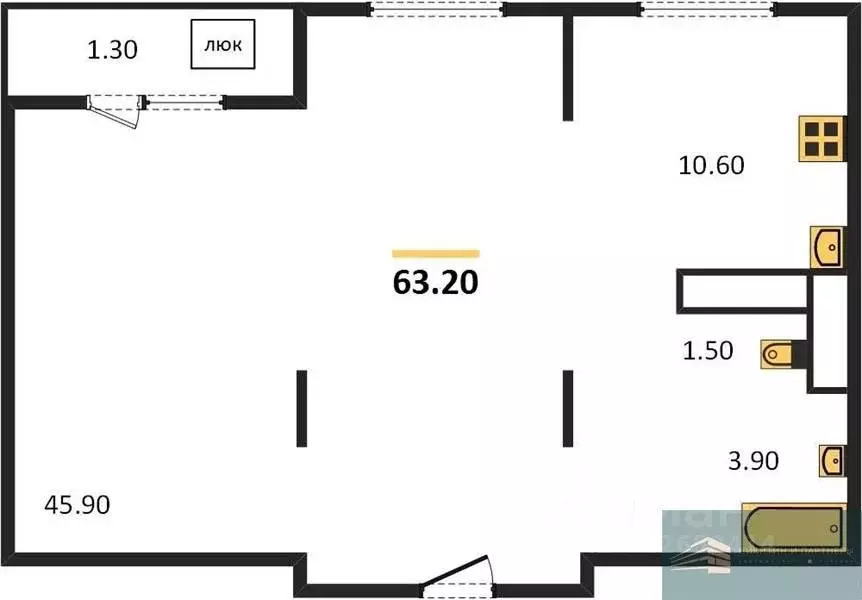 1-к кв. Воронежская область, Воронеж ул. Загоровского, 7к2 (63.2 м) - Фото 0