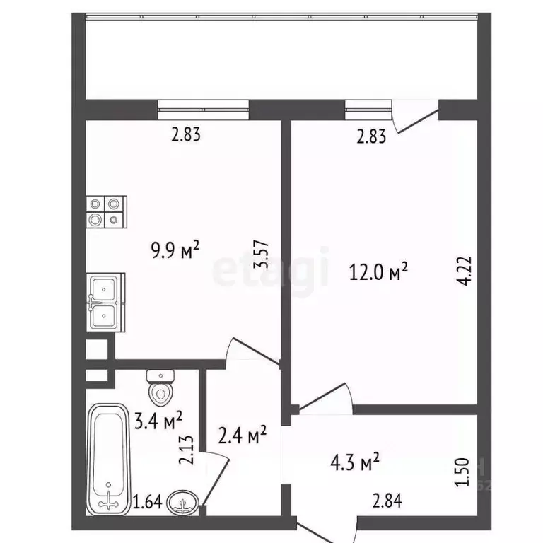 1-к кв. Челябинская область, Челябинск ул. Завалишина, 37 (32.0 м) - Фото 2