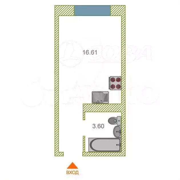 Квартира-студия, 26 м, 2/20 эт. - Фото 0