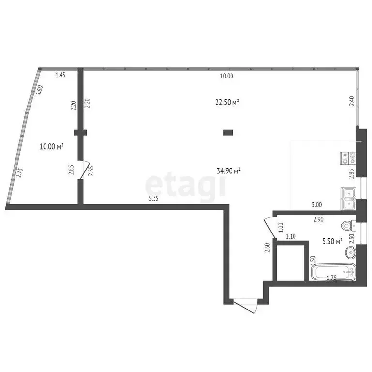 Квартира-студия: Партенит, Прибрежная улица, 7 (73 м) - Фото 0