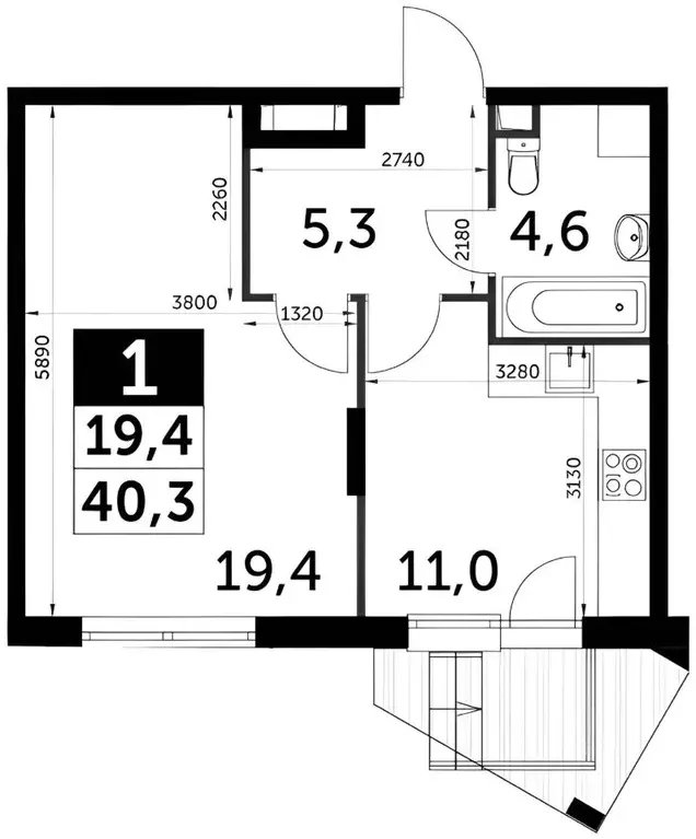 1-к кв. Московская область, Ленинский городской округ, пос. Развилка ... - Фото 2