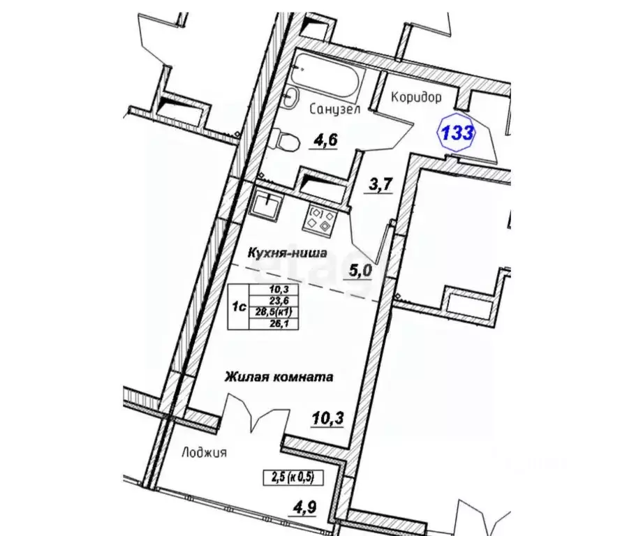 Студия Калининградская область, Калининград просп. Калинина, 115 (28.5 ... - Фото 2
