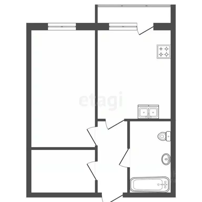 1-к кв. Ленинградская область, Всеволожский район, Агалатовское с/пос, ... - Фото 2