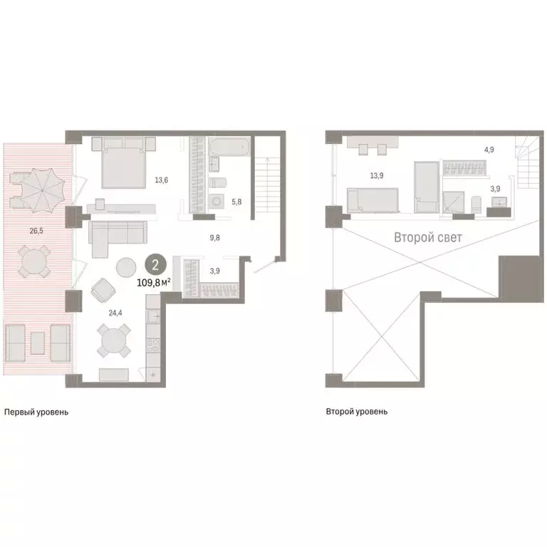 2-комнатная квартира: Тюмень, улица Муравленко, 9/2 (109.8 м) - Фото 2