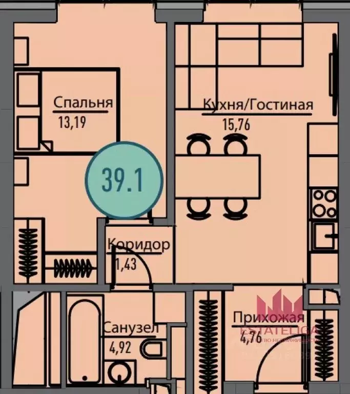 1-к кв. Москва Волгоградский просп., 32/3к4 (39.1 м) - Фото 2