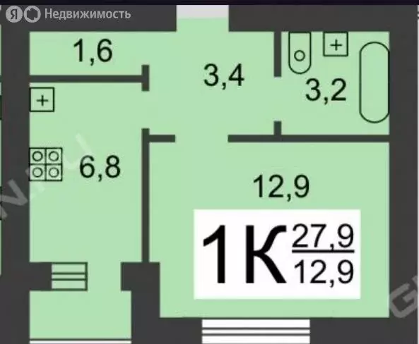 1-комнатная квартира: Нижний Новгород, проспект Бусыгина, 47А (27.9 м) - Фото 0