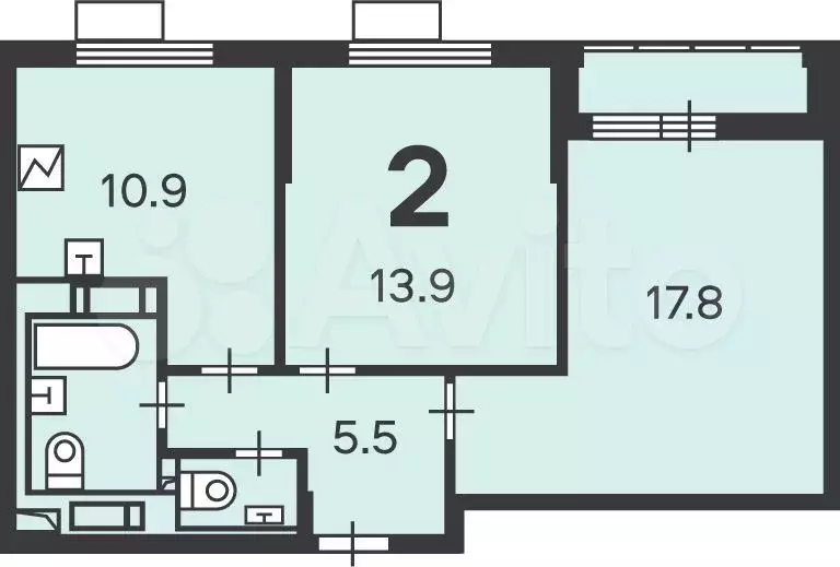 Аукцион: 2-к. квартира, 53,3 м, 17/17 эт. - Фото 0