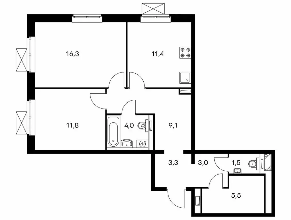 2-комнатная квартира: Котельники, микрорайон Парковый (65.2 м) - Фото 1