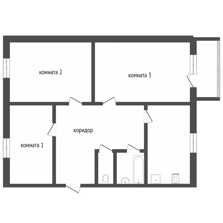 3-комнатная квартира: Златоуст, улица Строителей, 8 (61.7 м) - Фото 1