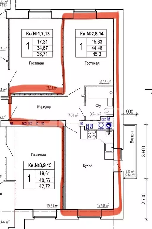 1-комнатная квартира: Кострома, улица Юрия Смирнова, 63 (45.3 м) - Фото 0