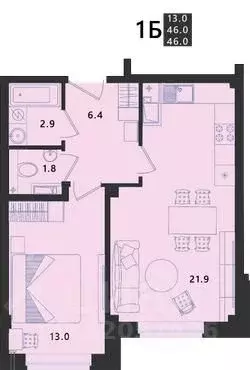 1-к кв. Псковская область, Псковский район, Завеличенская волость, д. ... - Фото 1