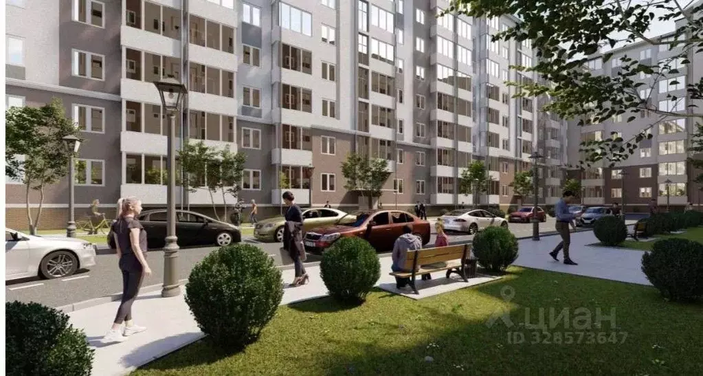 1-к кв. Кабардино-Балкария, Нальчик ул. А.А. Кадырова, 2/5 (32.11 м) - Фото 2