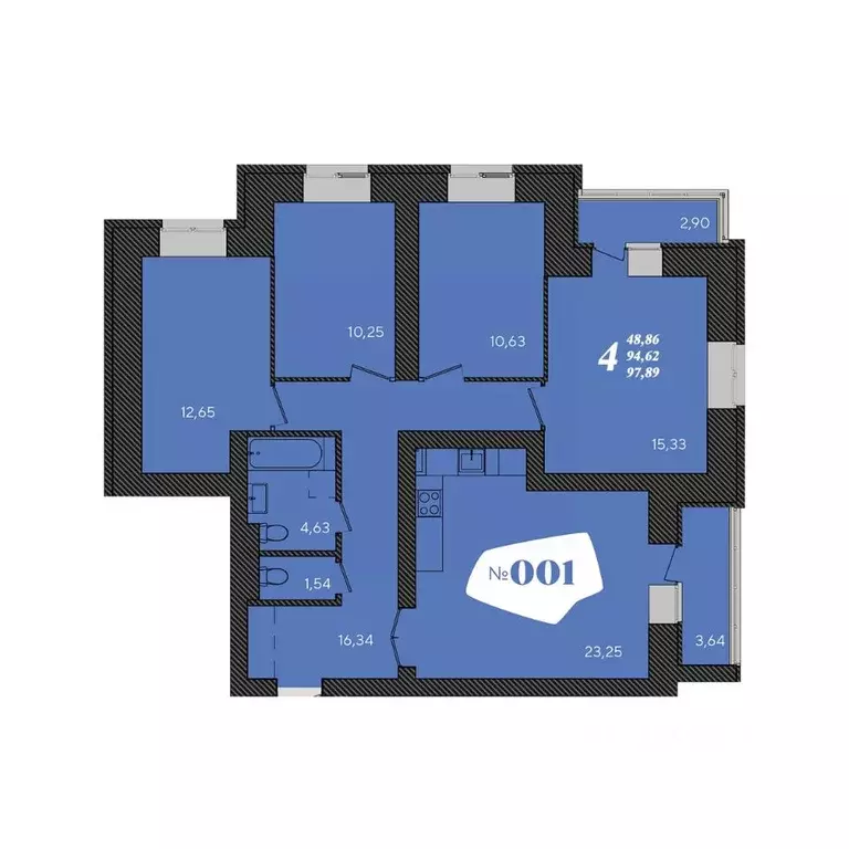 4-к кв. Мордовия, Саранск ул. Кирова, 9 (97.6 м) - Фото 1