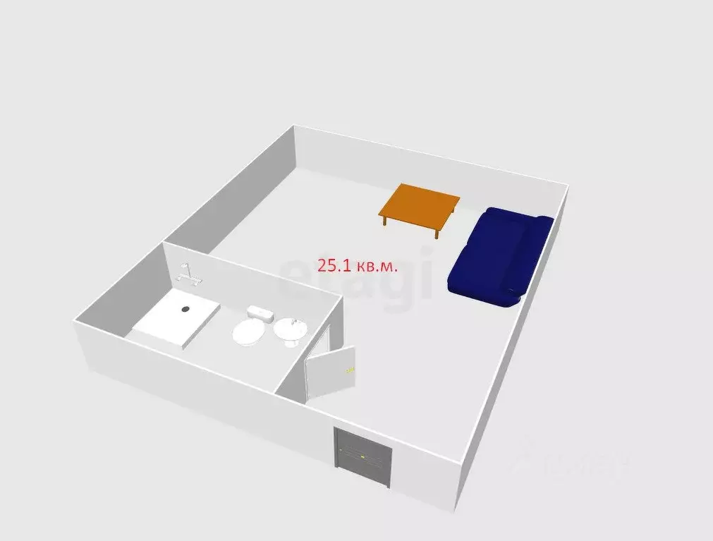 Студия Краснодарский край, Анапа Парковая ул., 60к3 (25.1 м) - Фото 2