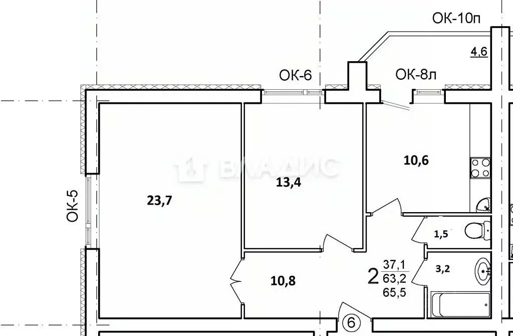 2-к кв. Владимирская область, Владимир Юрьевец мкр, 7-й кв-л, ул. ... - Фото 1