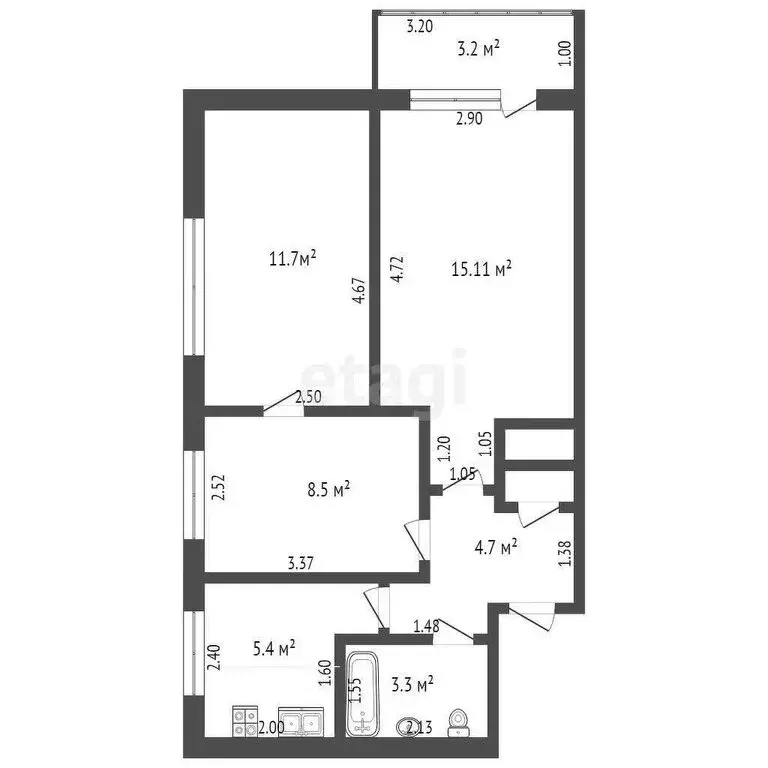 3-комнатная квартира: Геленджик, Садовая улица, 37 (49.6 м) - Фото 0