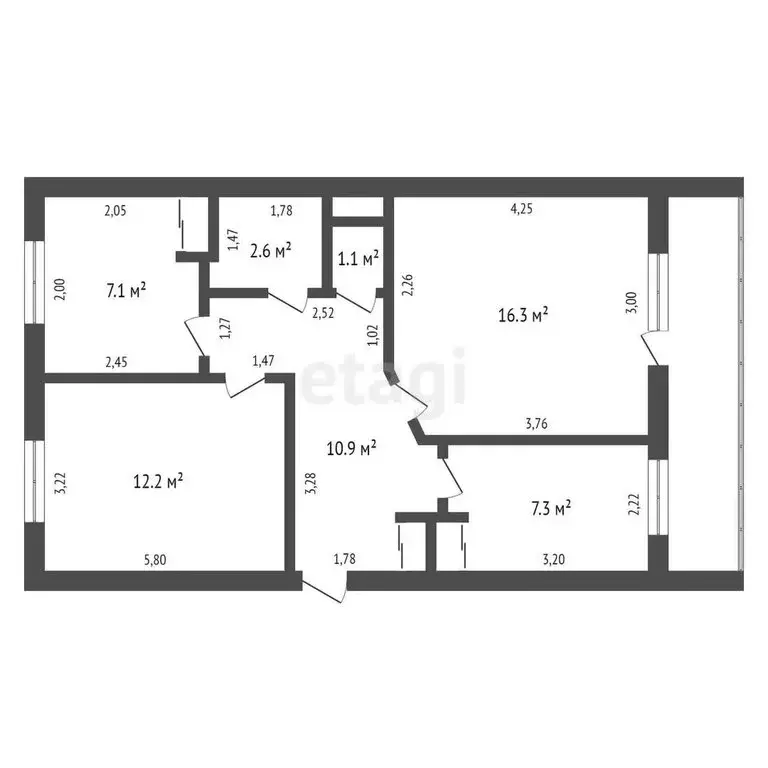 3-комнатная квартира: Белогорье, улица Мухина, 146 (74.3 м) - Фото 0