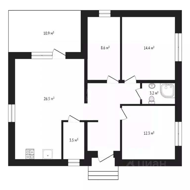 Коттедж в Тюменская область, Тюмень  (92 м) - Фото 1