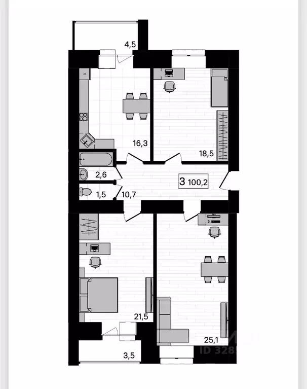 3-к кв. Амурская область, Благовещенский район, с. Чигири ул. ... - Фото 1
