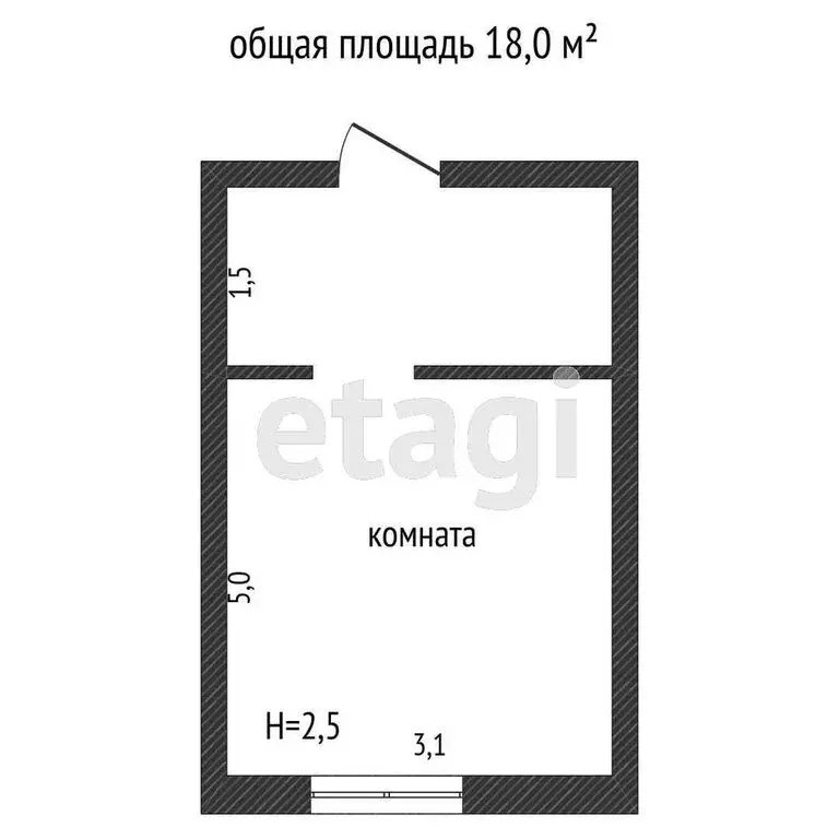 1к в -комнатной квартире (18.1 м) - Фото 0
