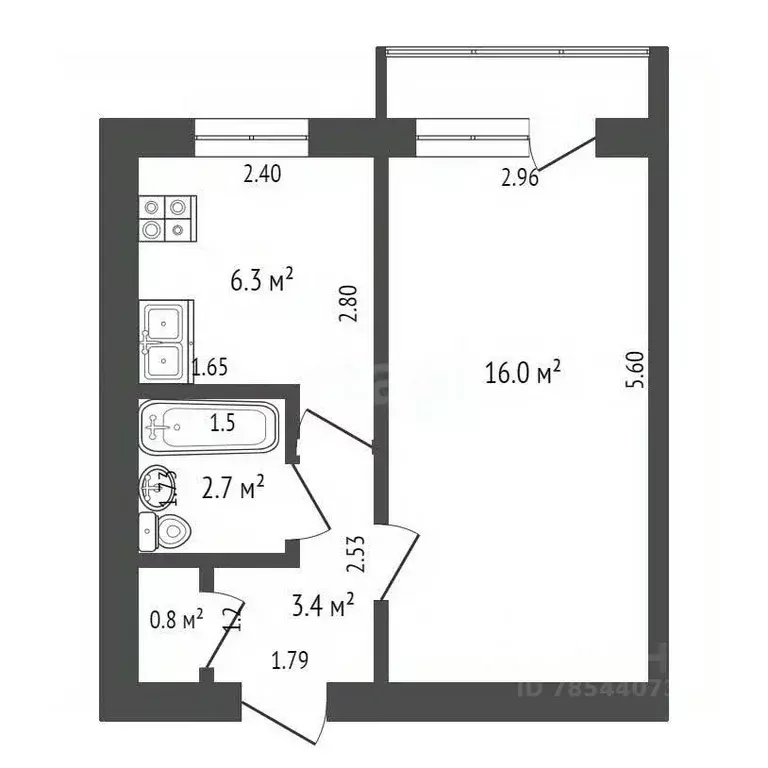 1-к кв. Оренбургская область, Оренбург ул. Мира, 14 (34.0 м) - Фото 1