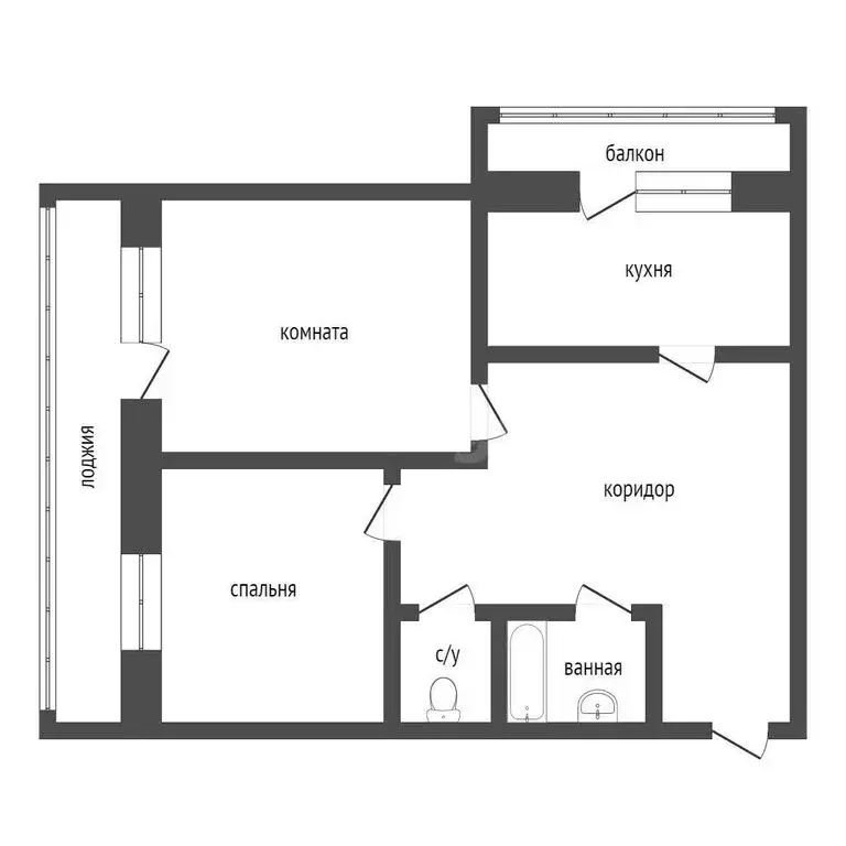 2-комнатная квартира: Курган, улица Карла Маркса, 59 (62 м) - Фото 1