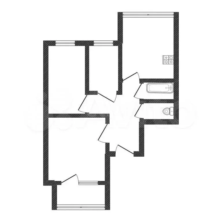 3-к. квартира, 83 м, 4/5 эт. - Фото 1
