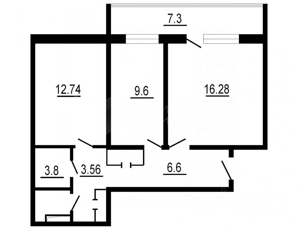 2-к кв. Тюменская область, Тюмень ул. Новоселов, 12 (67.4 м) - Фото 1