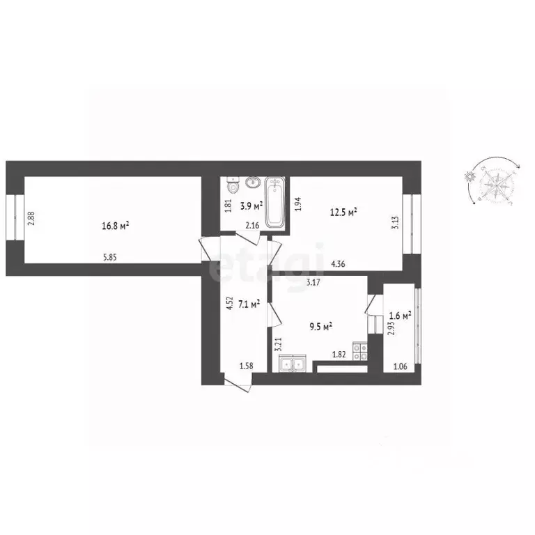 2-к кв. Калининградская область, Калининград Суздальская ул., 22к1 ... - Фото 2