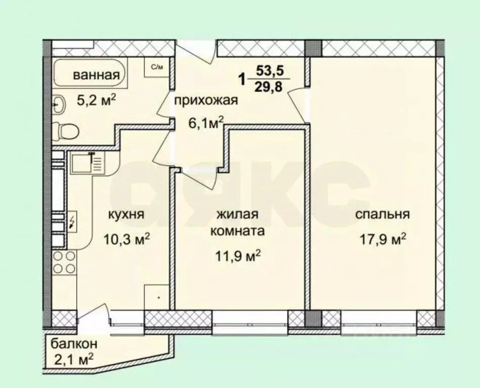 2-к кв. Краснодарский край, Анапа ул. Ленина, 180к1 (53.0 м) - Фото 1