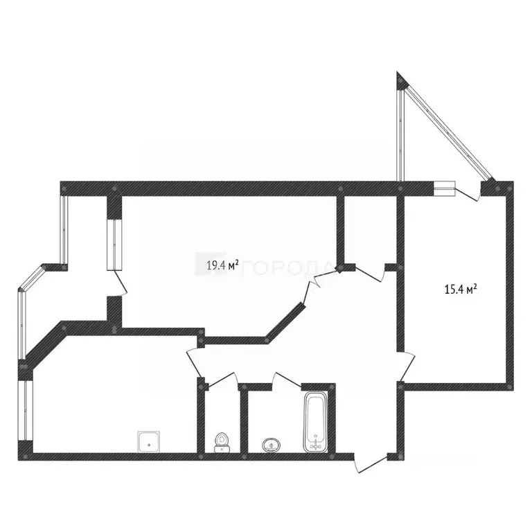 2-к кв. Кемеровская область, Новокузнецк просп. Н.С. Ермакова, 11 ... - Фото 2