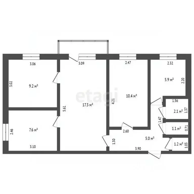 4-к кв. Кемеровская область, Березовский Комсомольский бул., 11 (61.8 ... - Фото 1