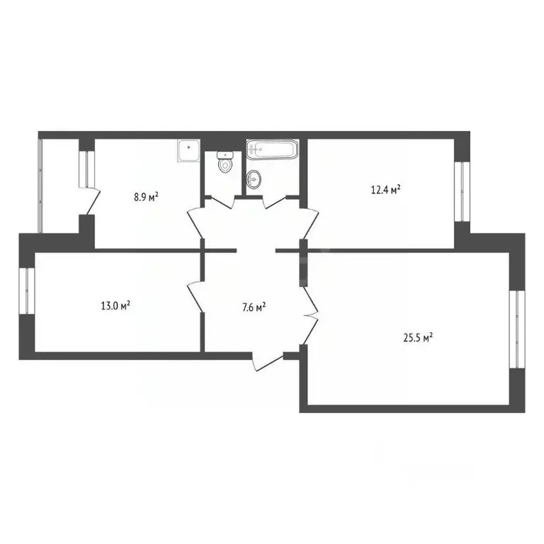 3-к кв. Красноярский край, Красноярск ул. Мирошниченко, 22 (74.2 м) - Фото 1