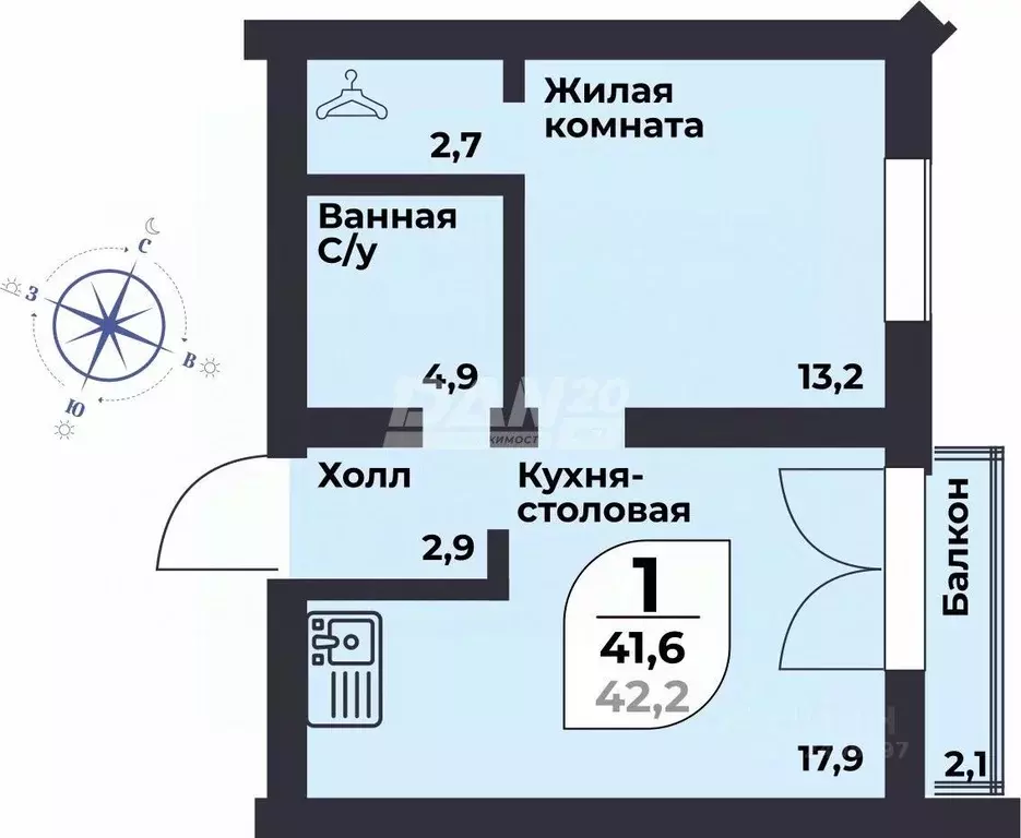 1-к кв. Челябинская область, Сосновский муниципальный округ, пос. ... - Фото 1