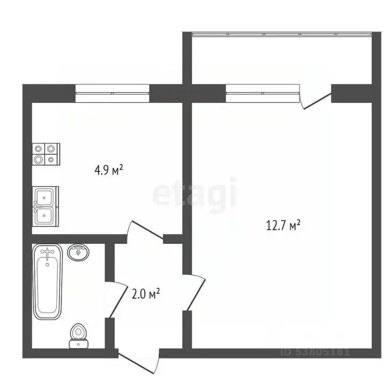 1-к кв. Ростовская область, Ростов-на-Дону Вятская ул., 63/1 (23.0 м) - Фото 0