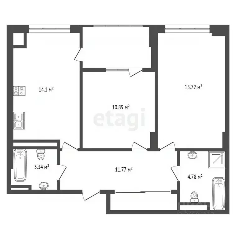 2-к кв. Севастополь ул. Братьев Манганари, 28 (60.5 м) - Фото 1