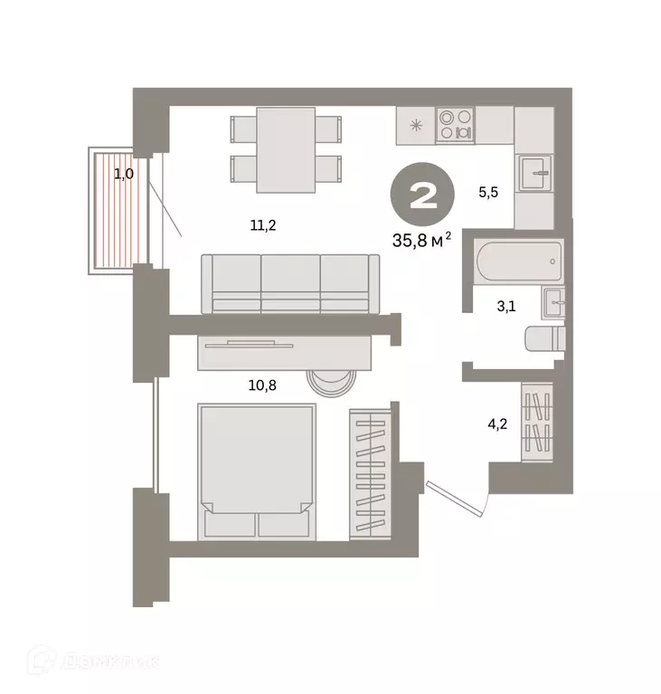 Продаётся 1-к квартира, 35.8 м - Фото 0