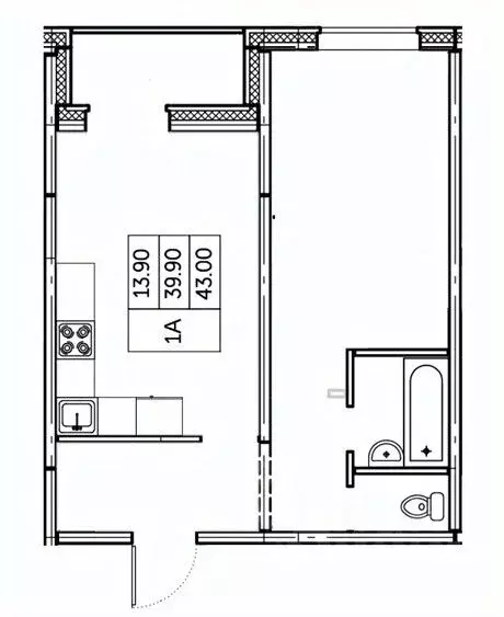 1-к кв. Чувашия, Чебоксары ул. П.В. Дементьева, поз1 (43.0 м) - Фото 1
