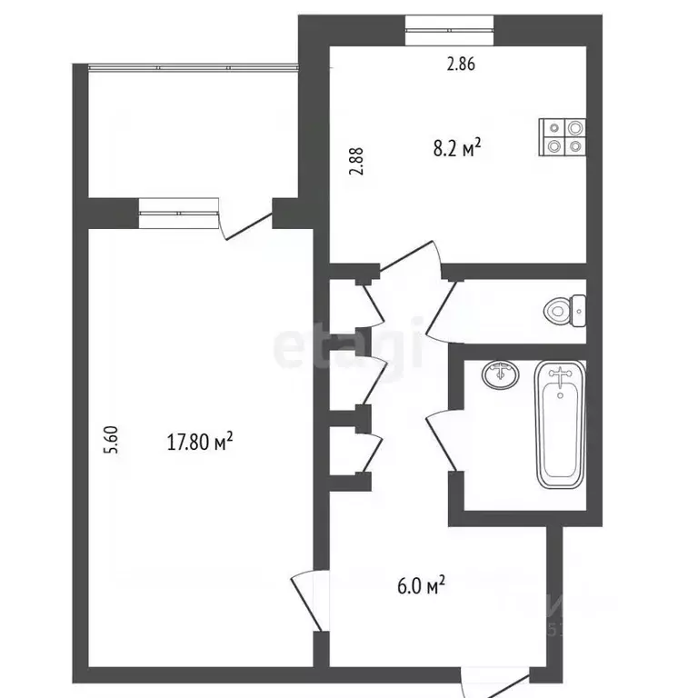 1-к кв. Ямало-Ненецкий АО, Новый Уренгой Мирный мкр, 5/2 (36.6 м) - Фото 2