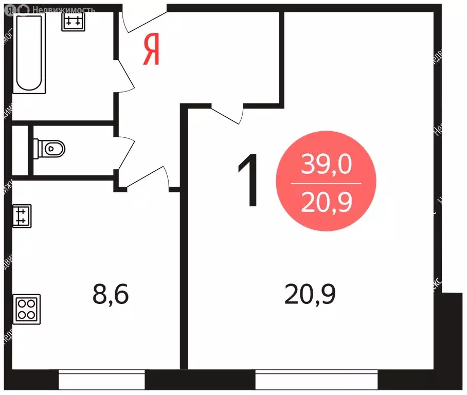 1-комнатная квартира: Одинцово, Сосновая улица, 34 (39 м) - Фото 0