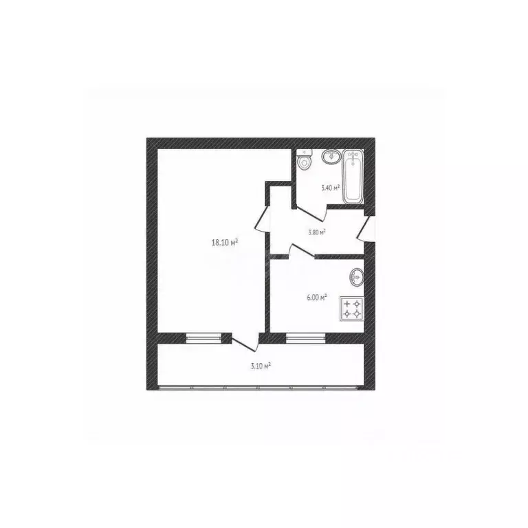 1-к кв. Брянская область, Брянск ул. Богдана Хмельницкого, 41 (31.3 м) - Фото 2