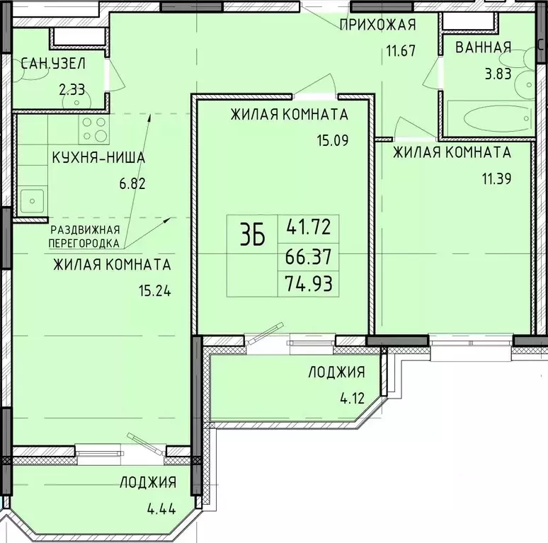 3-к кв. Тульская область, Тула Рязанская ул., 19 (74.93 м) - Фото 0